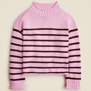 NWT J.Crew 2025 Rollneck Sweater Pink and Brown Striped